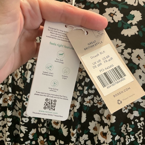 NWT Boden Easy Yoke Modal Midi Jersey Floral Dress Size 8 Petal Blossom Office - Picture 15 of 16